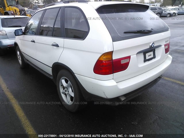 WBAFA53501LM76712 - 2001 BMW X5 3.0I WHITE photo 3