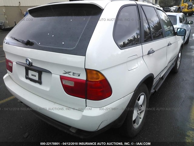 WBAFA53501LM76712 - 2001 BMW X5 3.0I WHITE photo 4