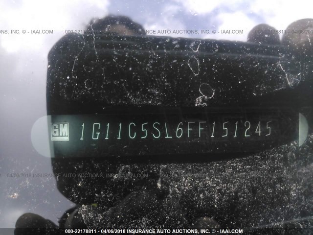1G11C5SL6FF151245 - 2015 CHEVROLET MALIBU 1LT SILVER photo 9