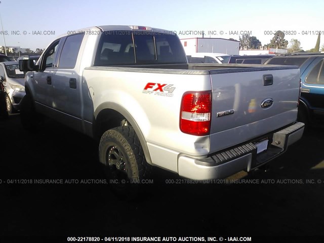 1FTPW14534KD87582 - 2004 FORD F150 SUPERCREW SILVER photo 3