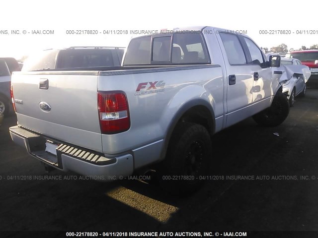 1FTPW14534KD87582 - 2004 FORD F150 SUPERCREW SILVER photo 4