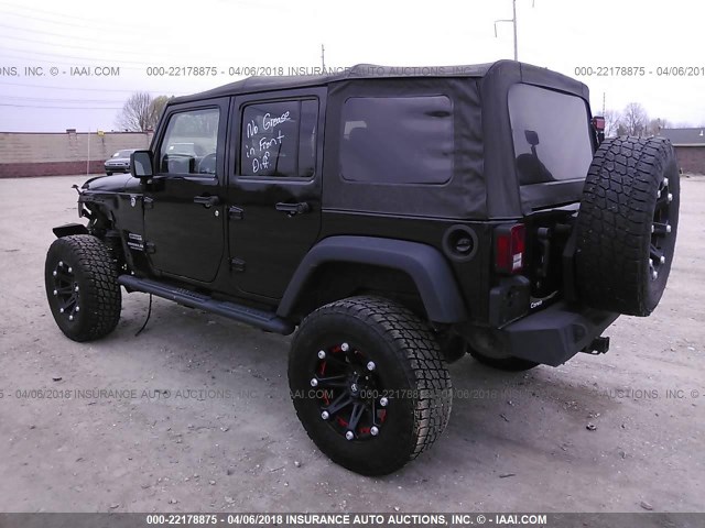 1C4BJWDG6DL589401 - 2013 JEEP WRANGLER UNLIMITE SPORT BLACK photo 3