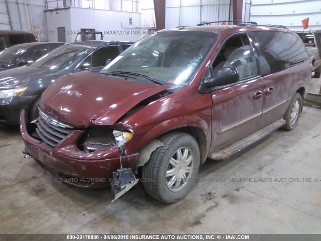 2A4GP54L07R311465 - 2007 CHRYSLER TOWN & COUNTRY TOURING MAROON photo 2