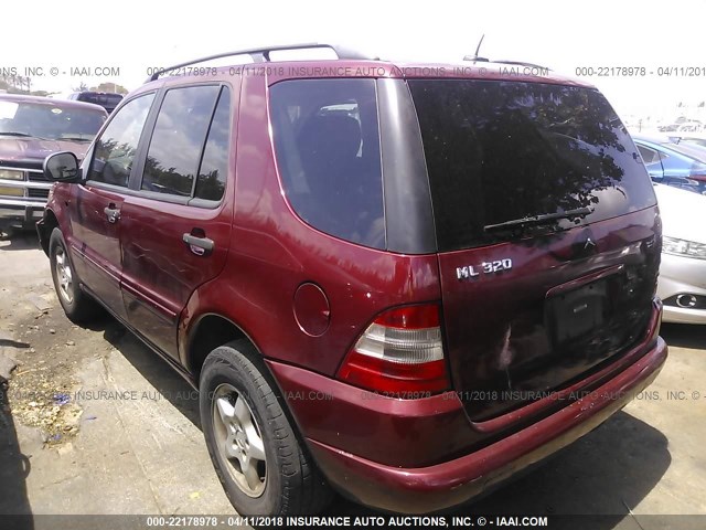 4JGAB54E81A260638 - 2001 MERCEDES-BENZ ML 320 RED photo 3