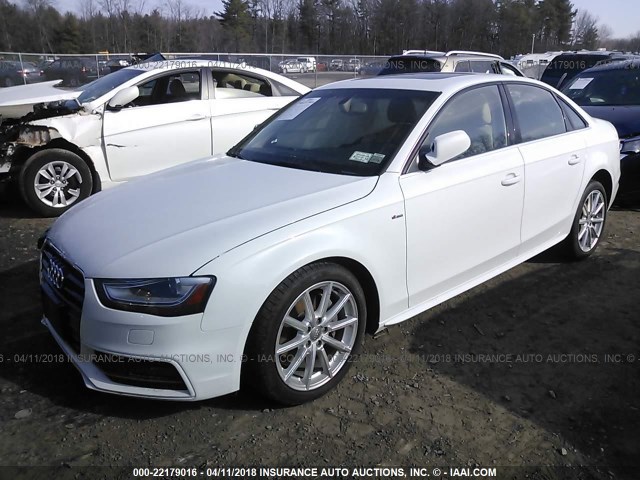 WAUFFAFLXEN044627 - 2014 AUDI A4 PREMIUM PLUS WHITE photo 2