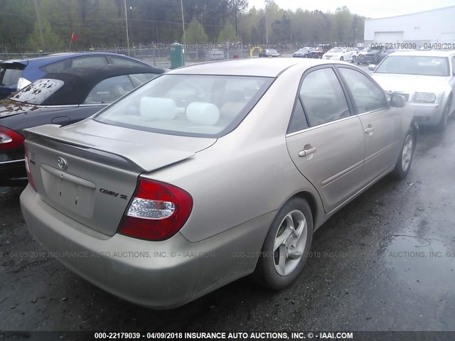 4T1BE32K03U132727 - 2003 TOYOTA CAMRY LE/XLE/SE BEIGE photo 4