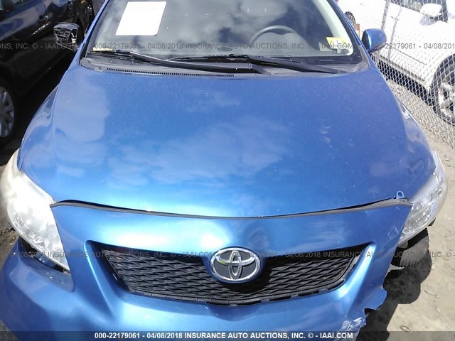 JTDBU4EE6A9096920 - 2010 TOYOTA COROLLA S/LE/XLE BLUE photo 10