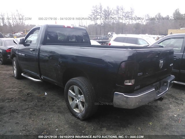 3C6JD7ET1CG222915 - 2012 DODGE RAM 1500 SLT BLACK photo 3