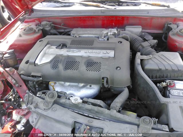 KMHDN46D65U936334 - 2005 HYUNDAI ELANTRA GLS/GT RED photo 10