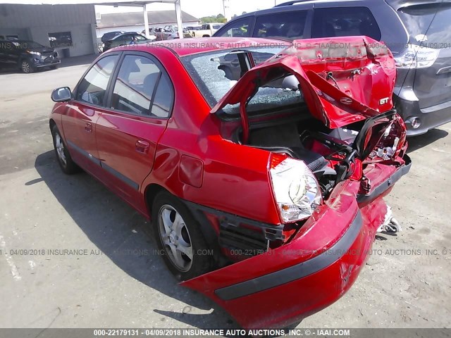 KMHDN46D65U936334 - 2005 HYUNDAI ELANTRA GLS/GT RED photo 3