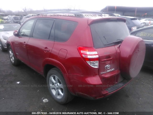 JTMDF4DV5A5032802 - 2010 TOYOTA RAV4 LIMITED MAROON photo 3