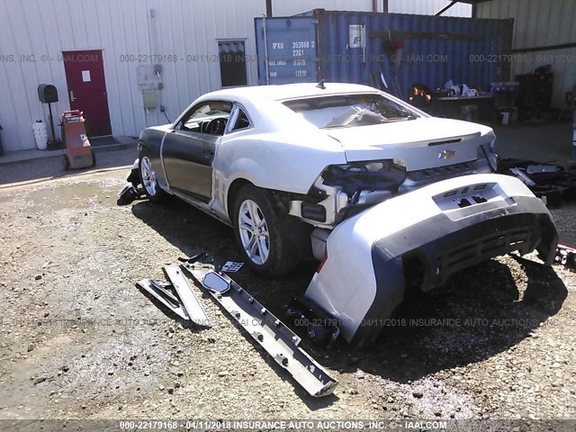 2G1FA1E37E9161175 - 2014 CHEVROLET CAMARO LS SILVER photo 3