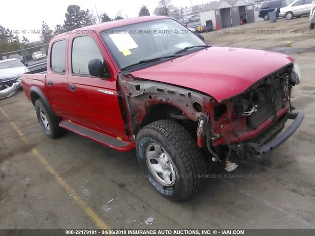 5TEHN72N34Z340240 - 2004 TOYOTA TACOMA DOUBLE CAB RED photo 1