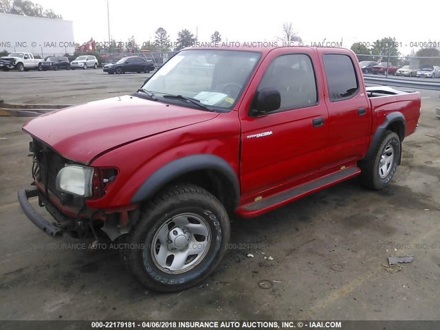 5TEHN72N34Z340240 - 2004 TOYOTA TACOMA DOUBLE CAB RED photo 2