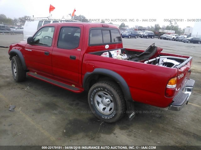 5TEHN72N34Z340240 - 2004 TOYOTA TACOMA DOUBLE CAB 红色 照片 3
