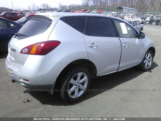 JN8AZ18W89W122922 - 2009 NISSAN MURANO S/SL/LE SILVER photo 4