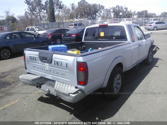 1N6DD26S21C330052 - 2001 NISSAN FRONTIER KING CAB XE SILVER photo 4