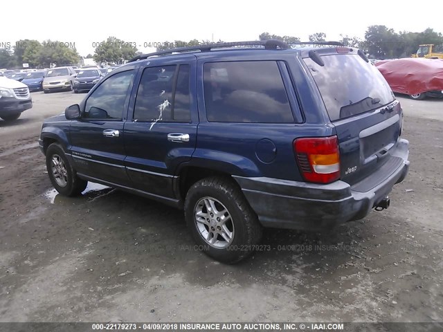 1J4GX48S82C277921 - 2002 JEEP GRAND CHEROKEE LAREDO Dark Blue photo 3