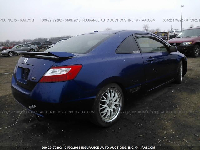 2HGFG21556H710254 - 2006 HONDA CIVIC SI BLUE photo 4