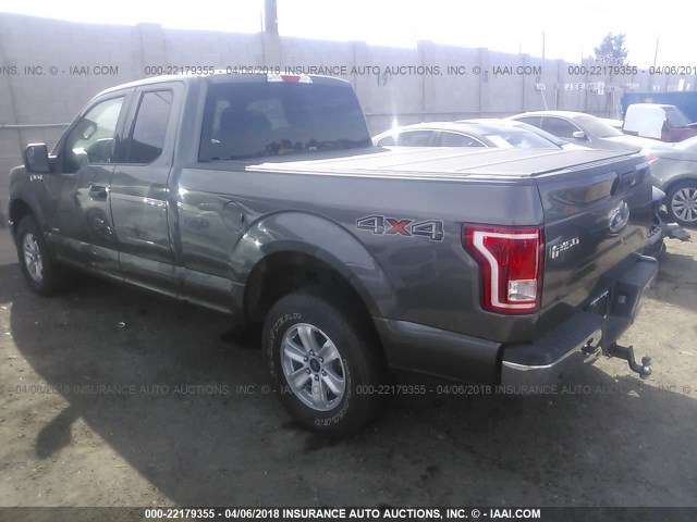 1FTEX1EP3GKF84700 - 2016 FORD F150 SUPER CAB GRAY photo 3