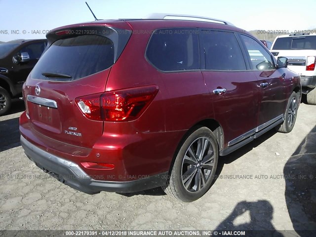 5N1DR2MM4HC600011 - 2017 NISSAN PATHFINDER S/SV/SL/PLATINUM 红色 照片 4