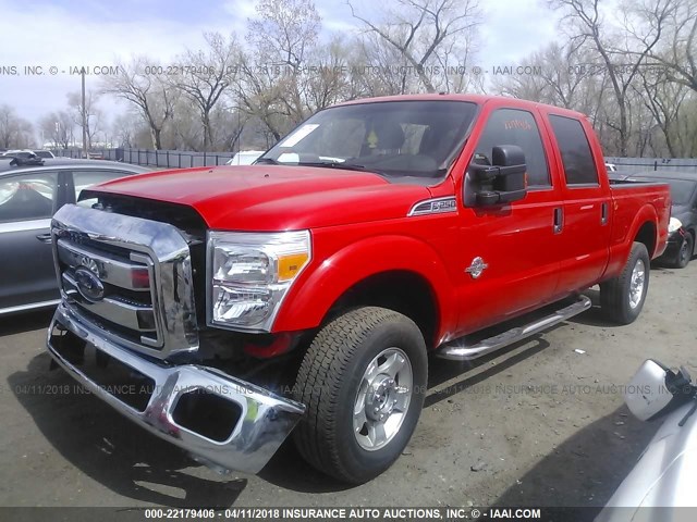 1FT7W2BT2GED13502 - 2016 FORD F250 SUPER DUTY RED photo 2