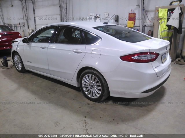 3FA6P0LU3DR222807 - 2013 FORD FUSION SE HYBRID WHITE photo 3