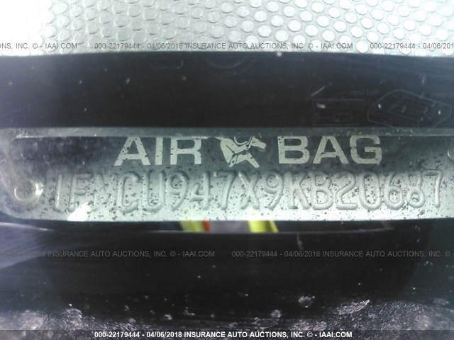 1FMCU947X9KB20687 - 2009 FORD ESCAPE LIMITED GRAY photo 9