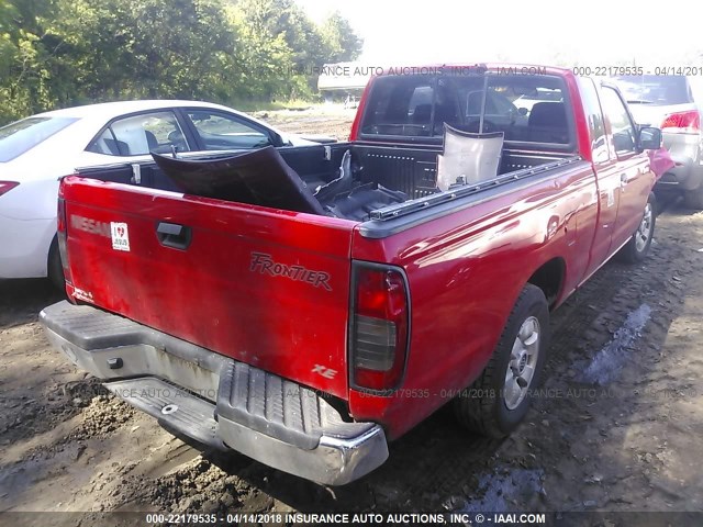 1N6DD26S8YC425113 - 2000 NISSAN FRONTIER KING CAB XE RED photo 4