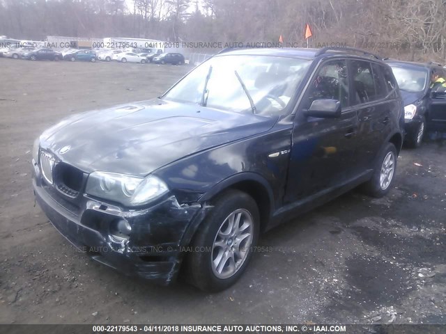 WBXPC93488WJ20083 - 2008 BMW X3 3.0SI BLACK photo 2