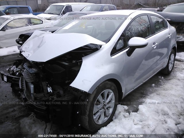 KNADN4A38H6058642 - 2017 KIA RIO EX/SX SILVER photo 2