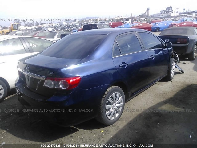 5YFBU4EE6DP118882 - 2013 TOYOTA COROLLA S/LE BLUE photo 4