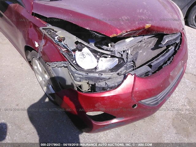 KMHDH4AE2BU085376 - 2011 HYUNDAI ELANTRA GLS/LIMITED BURGUNDY photo 6