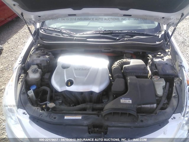 KMHEC4A49BA001209 - 2011 HYUNDAI SONATA HYBRID SILVER photo 10