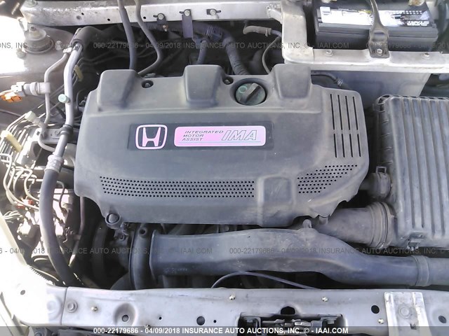 JHMZE13751T000064 - 2001 HONDA INSIGHT SILVER photo 10