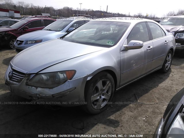 JH4KB16565C015439 - 2005 ACURA RL SILVER photo 2