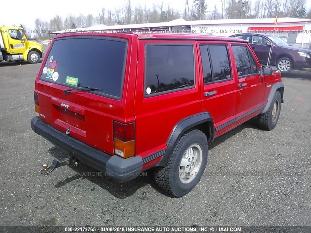 1J4FT28S0PL604623 - 1993 JEEP CHEROKEE RED photo 4