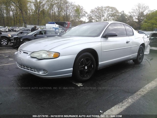 2G1WW12E249228867 - 2004 CHEVROLET MONTE CARLO LS ვერცხლისფერი ფოტო 2