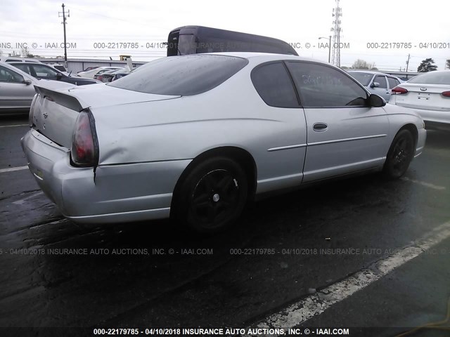 2G1WW12E249228867 - 2004 CHEVROLET MONTE CARLO LS ვერცხლისფერი ფოტო 4
