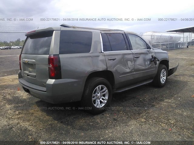 1GNSCAKC8HR375811 - 2017 CHEVROLET TAHOE C1500  LS GRAY photo 4