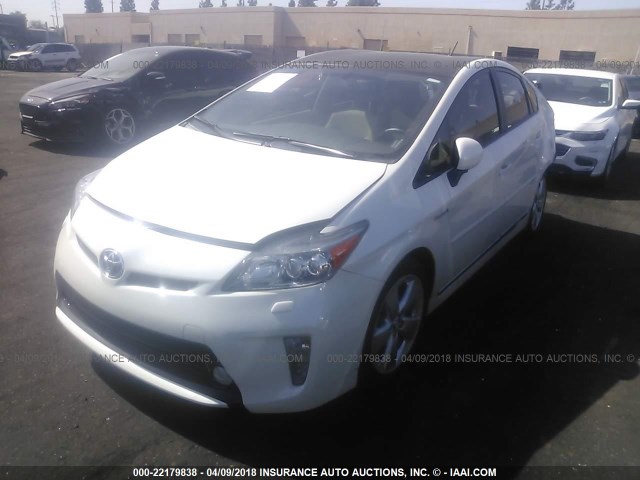 JTDKN3DU0E1772881 - 2014 TOYOTA PRIUS TURQUOISE photo 2