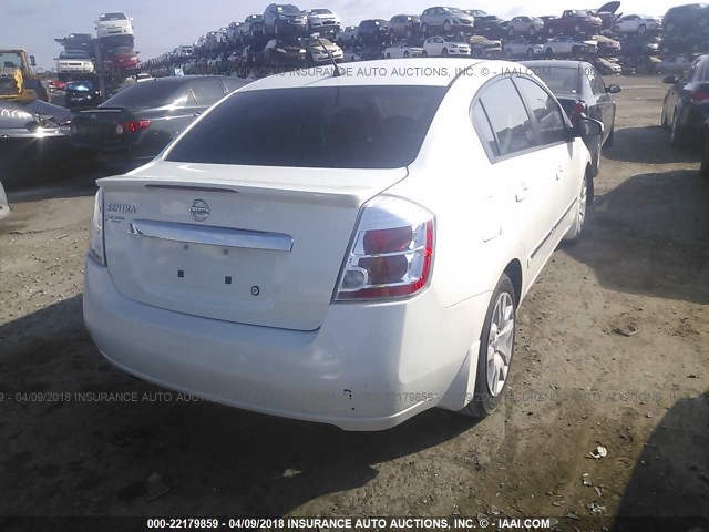 3N1AB6AP1BL668847 - 2011 NISSAN SENTRA 2.0/2.0S/SR/2.0SL WHITE photo 4