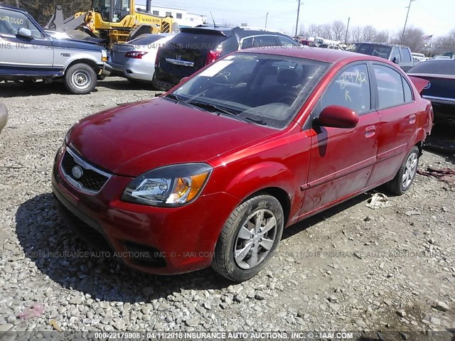 KNADH4A31B6864742 - 2011 KIA RIO LX/SX RED photo 2