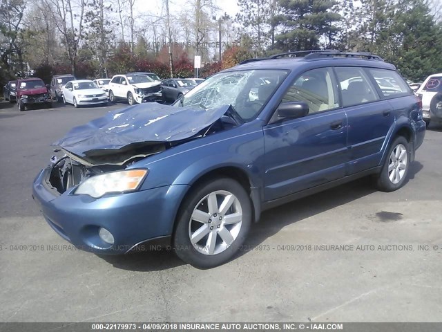 4S4BP61C976319805 - 2007 SUBARU LEGACY OUTBACK 2.5I BLUE photo 2