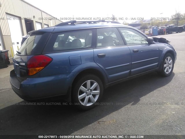 4S4BP61C976319805 - 2007 SUBARU LEGACY OUTBACK 2.5I BLUE photo 4