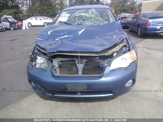 4S4BP61C976319805 - 2007 SUBARU LEGACY OUTBACK 2.5I BLUE photo 6