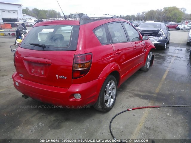 5Y2SL63865Z465230 - 2005 PONTIAC VIBE RED photo 4