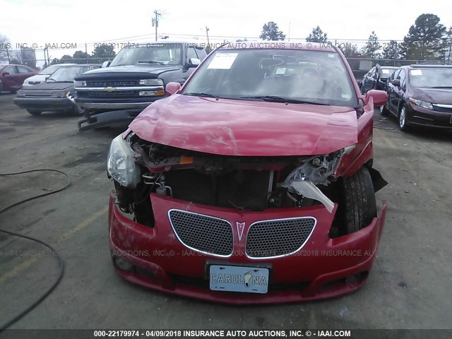 5Y2SL63865Z465230 - 2005 PONTIAC VIBE RED photo 6