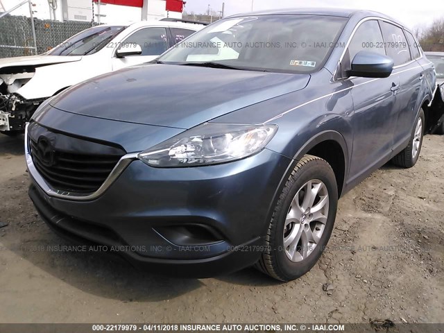 JM3TB2BA3E0439829 - 2014 MAZDA CX-9 SPORT BLUE photo 2