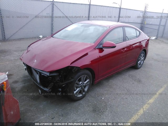 5NPD84LF6JH228526 - 2018 HYUNDAI ELANTRA SEL/VALUE/LIMITED RED photo 2